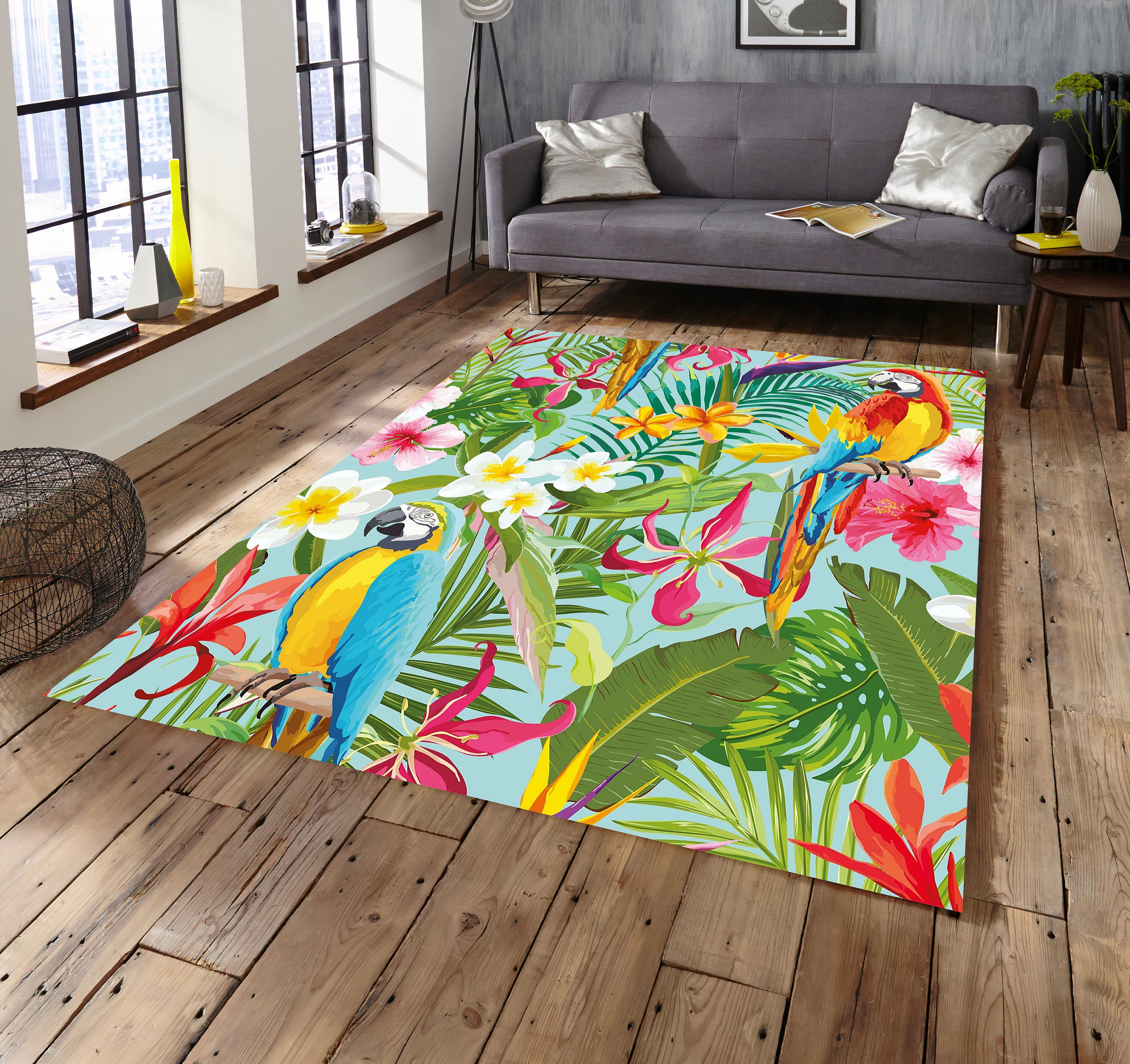 Discover Parrot Rug, Colorful Rug, Rug for Living Room, Rug for Bedroom, Modern Rug, Popular Rug