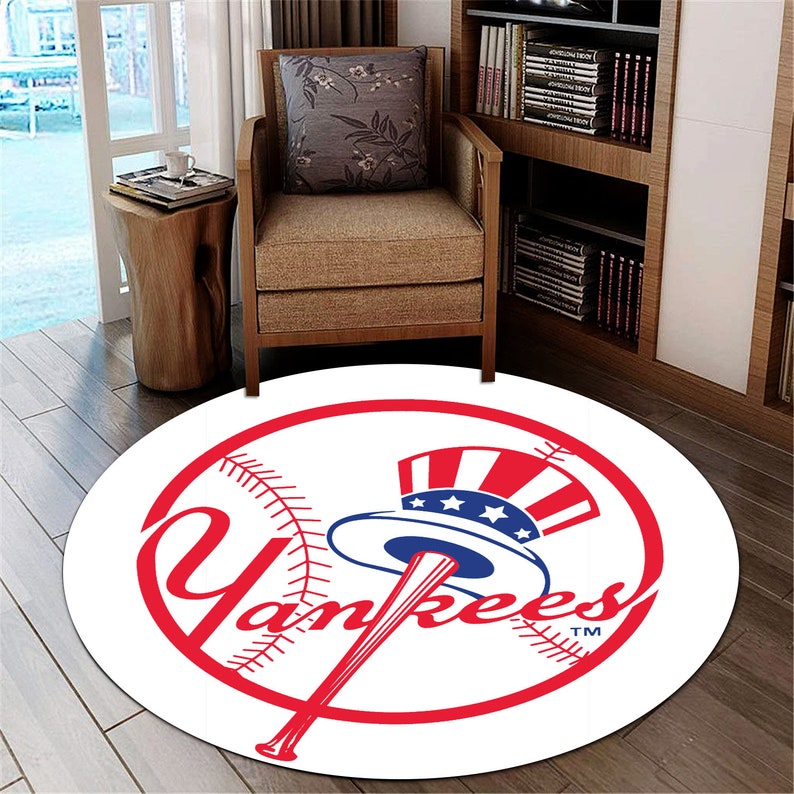New York Yankees, New York Yankees Round Rug, Baseball Gifts, Round