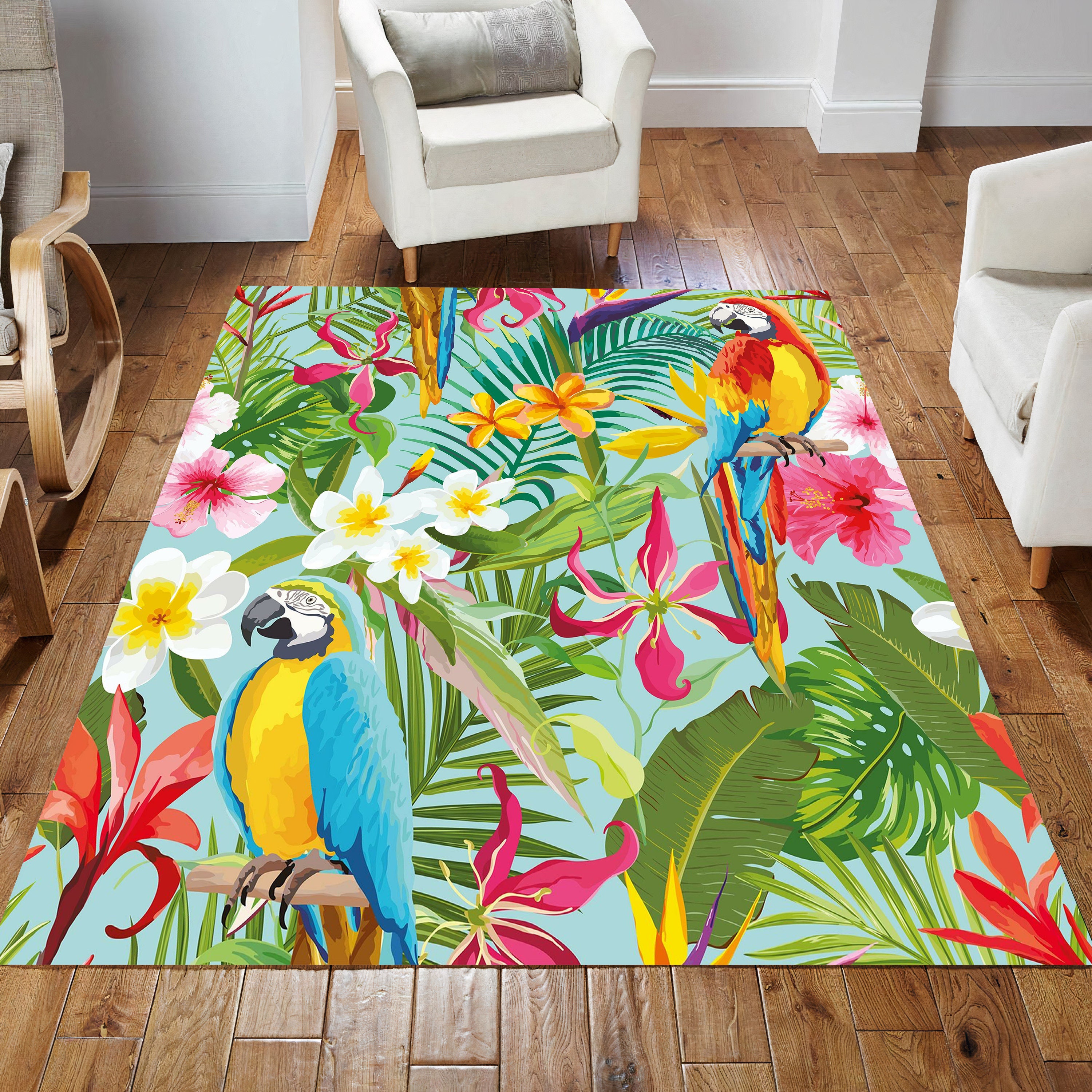 Discover Parrot Rug, Colorful Rug, Rug for Living Room, Rug for Bedroom, Modern Rug, Popular Rug