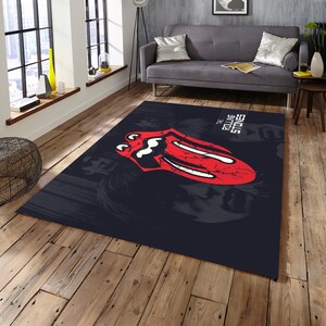 The Rolling Stones, The Rolling Stones Rug, Rock Music Rug, Rock Music Gift, Rug for Living Room, Rug for Bedroom, Area Rug, Popular Rug