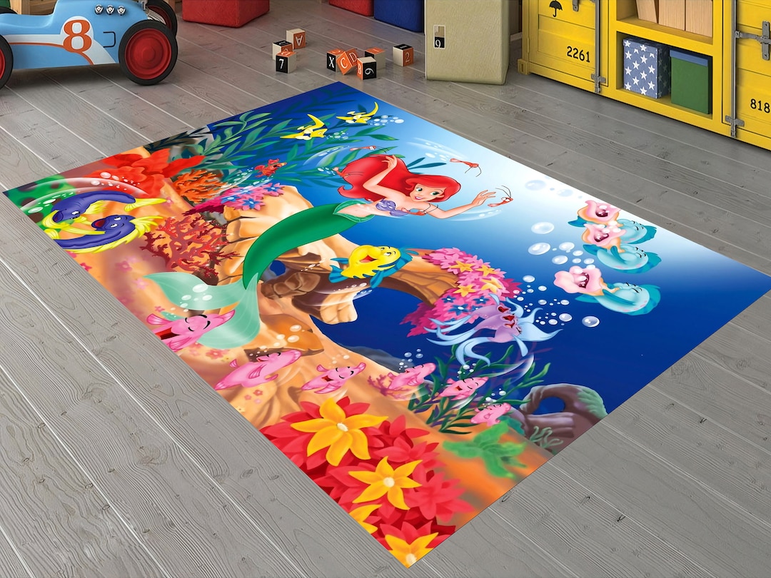Disney Ariel Rug, Mermaid Rug, Kids Room Rug, Nursery Rug, Cute Rug