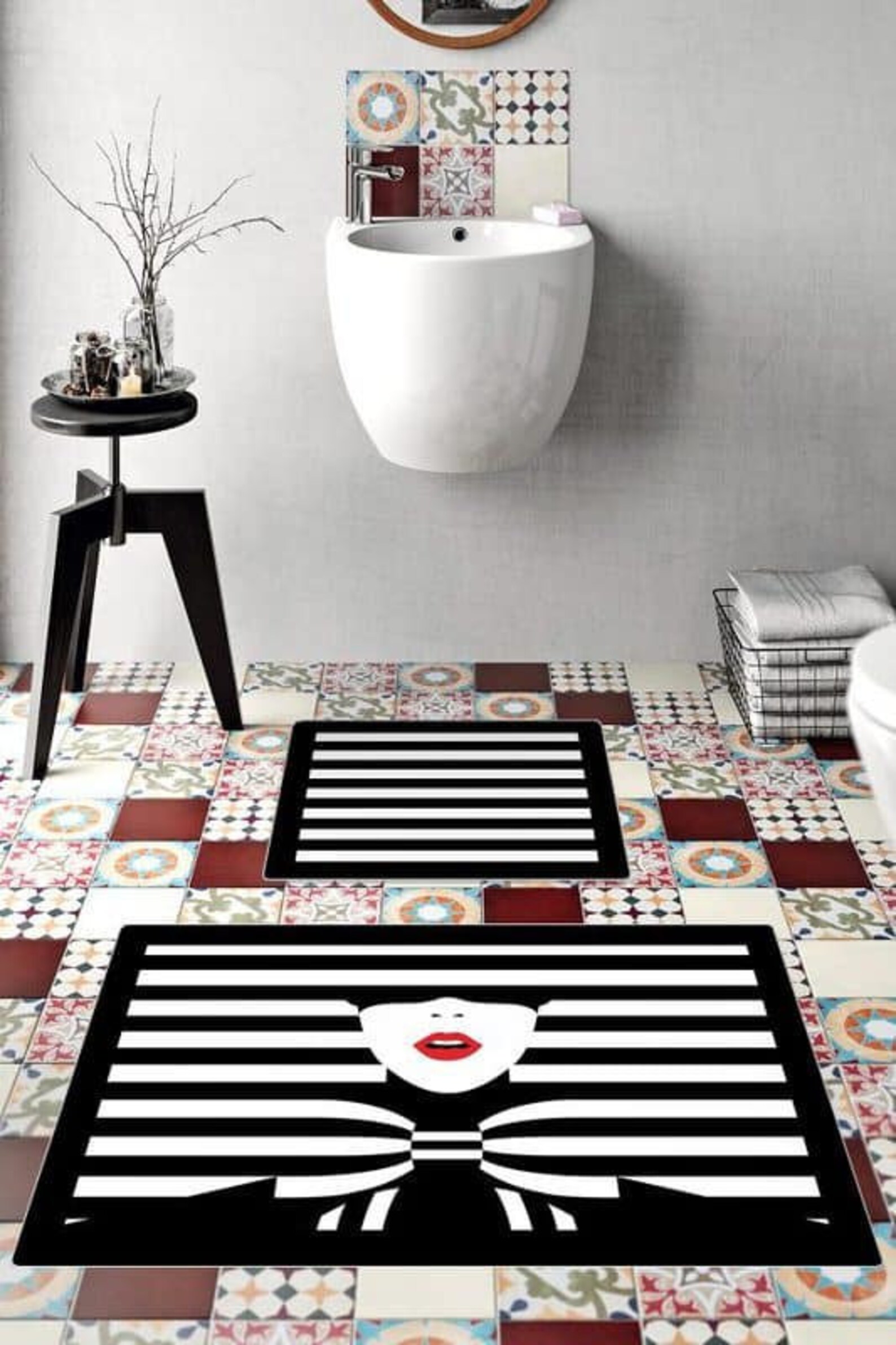 Black Bath Mat Bath Mat Set Bathroom Rug Bathroom Decor Etsy