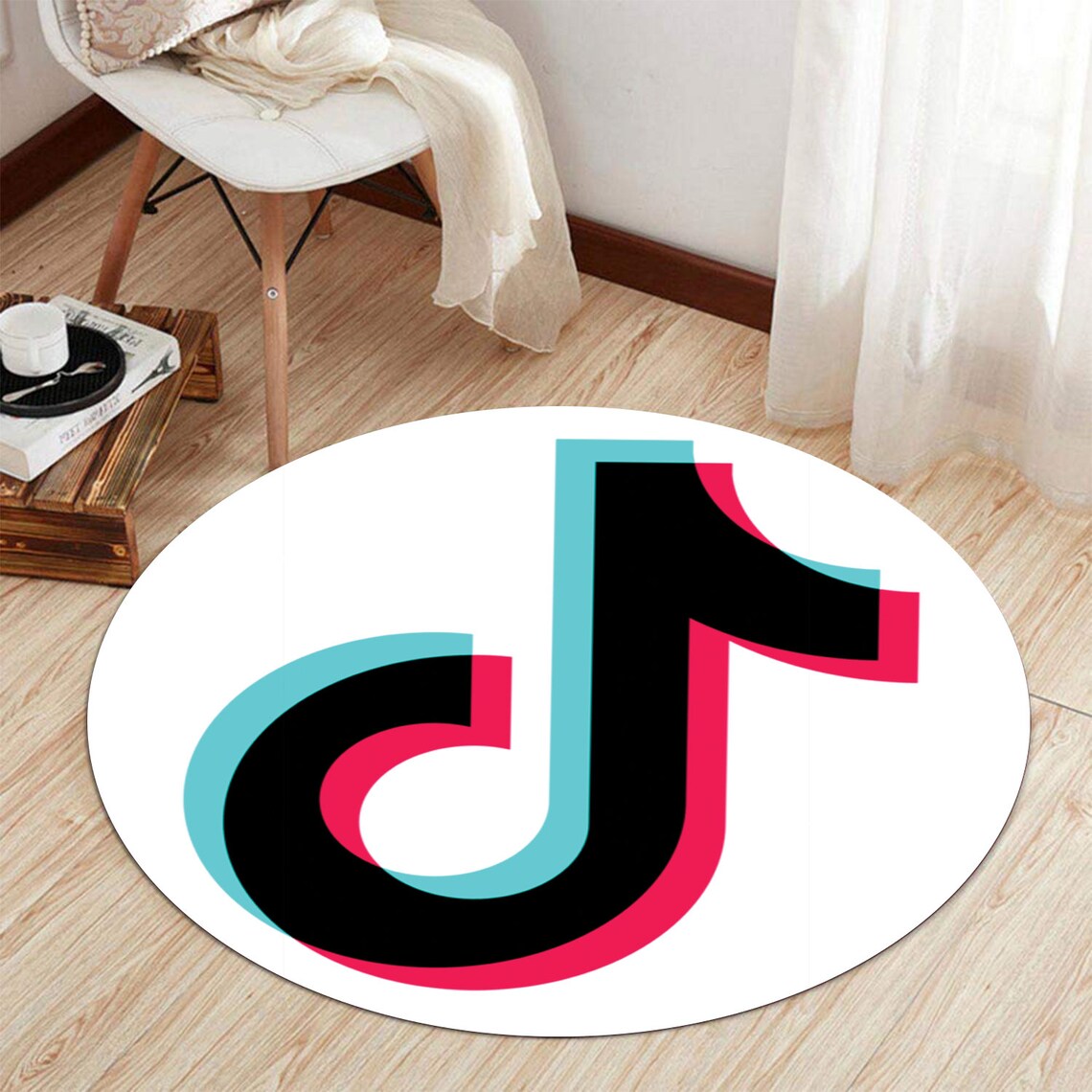 Tiktok Logo Rug Tiktok Logo Round Rug Circle Rug Round Etsy