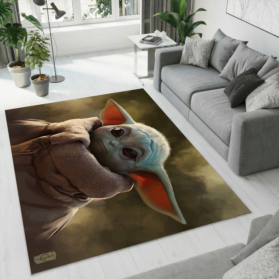 Baby Yoda Rug the Mandalorian Rug Star Wars Rug Star Wars Etsy