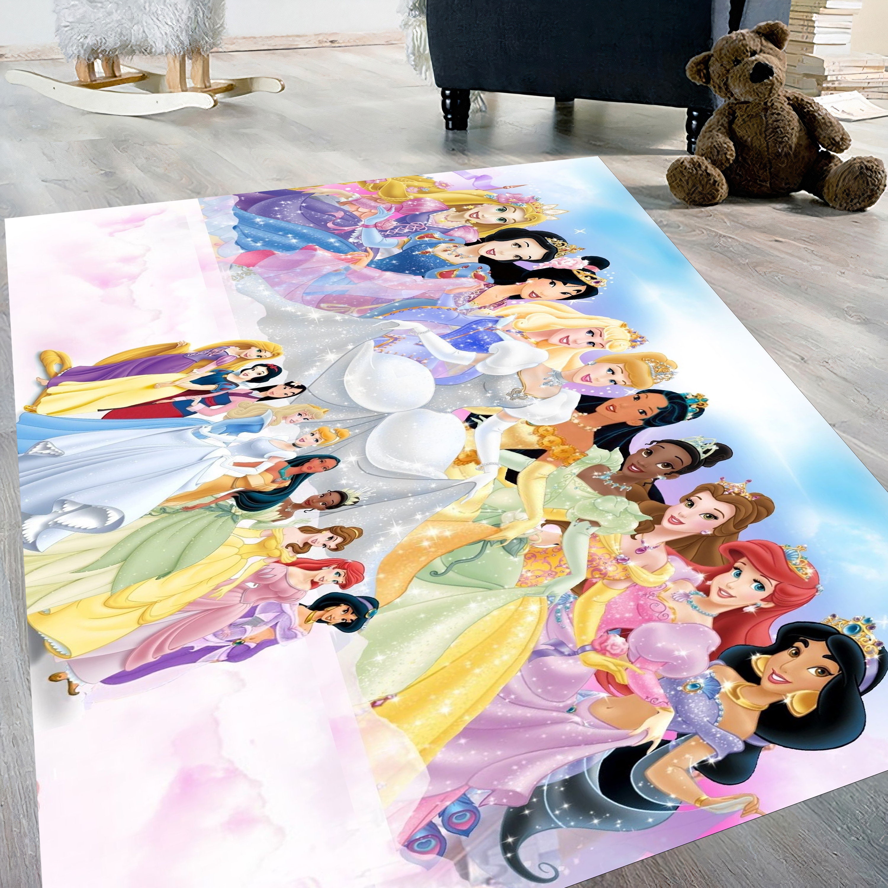 Discover Disney Princesses, Kids Room Rug, Rapunzel Rug, Snow White, Ariel Rug, Fa Mulan Rug, Girl Room Rug, Cute Rug, Nursery Rug, Kids Room Decor