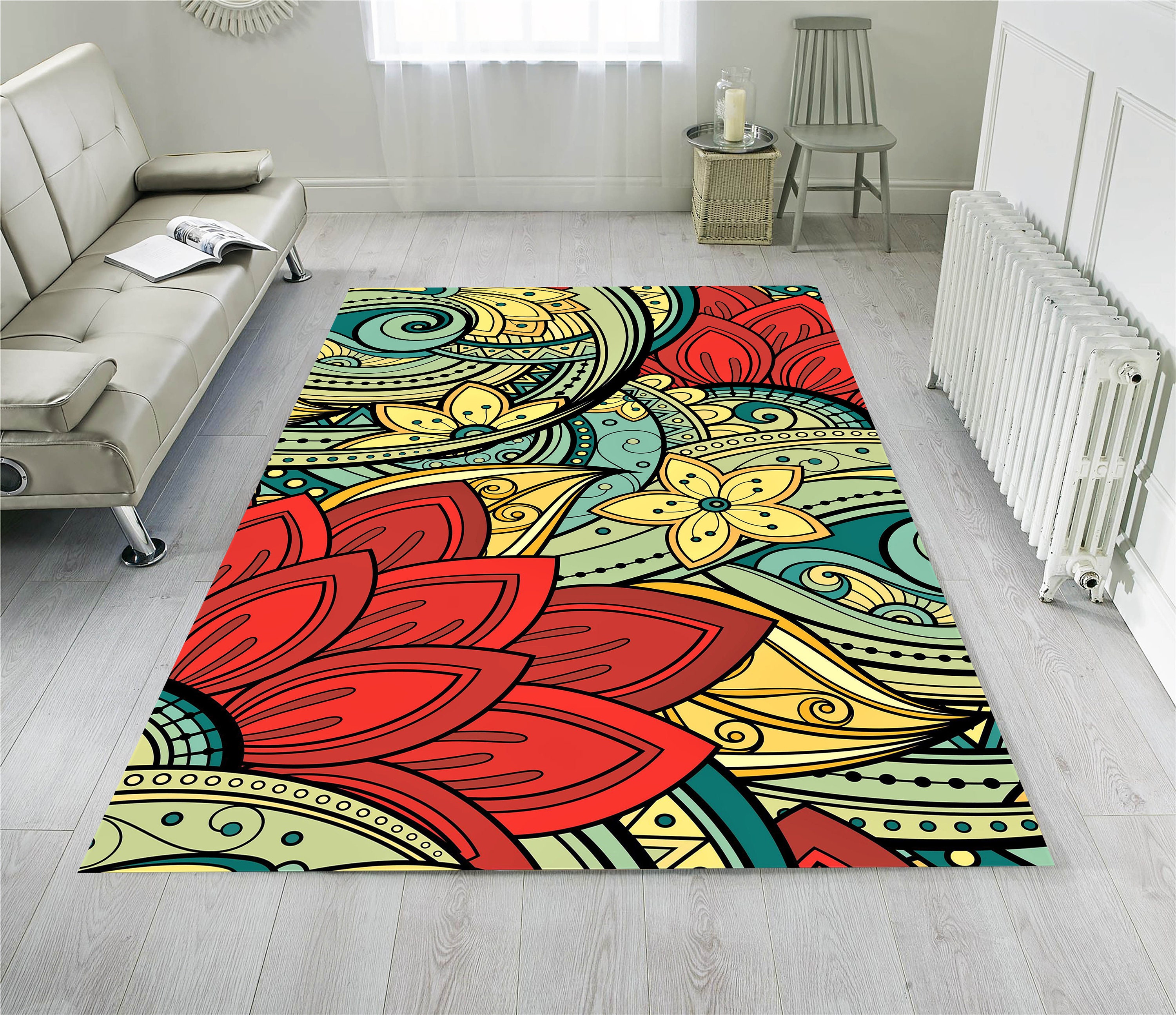 Discover Flower Rug, Colorful Rug, Rug for Living Room, Rug for Bedroom, Modern Rug, Popular Rug