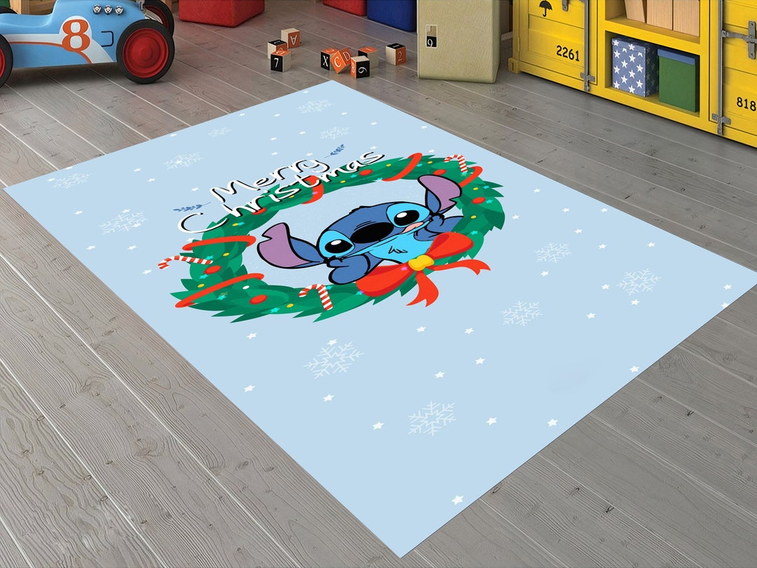 Lilo and Stitch, Stitch Rug, Kids Room Rug, Merry Christmas Rug ...
