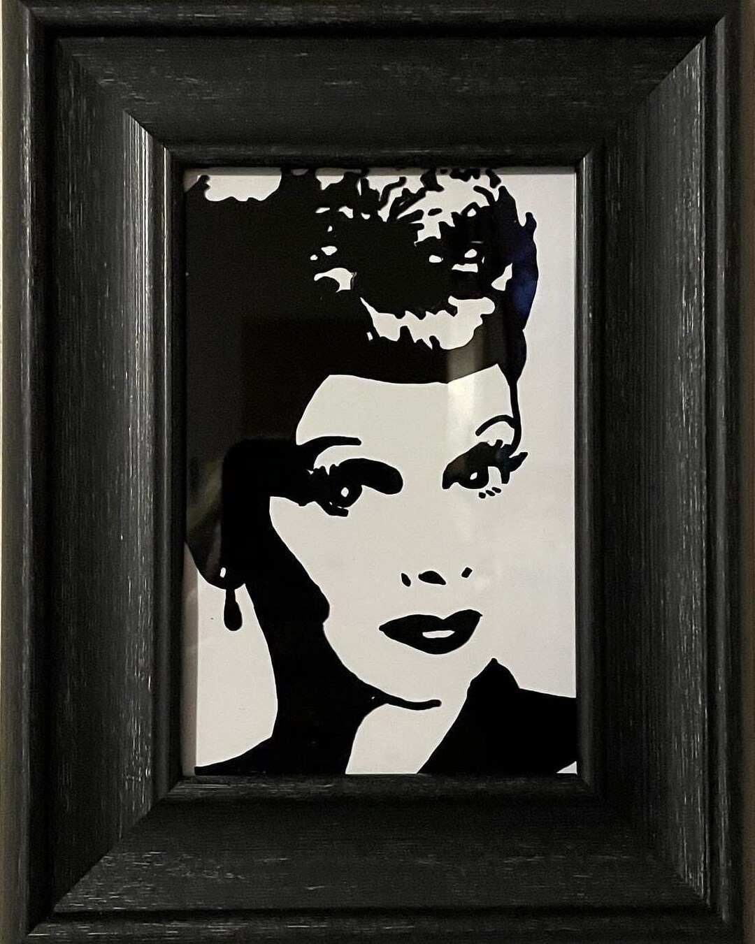 Lucille Ball Oil Painting on Glass Framed Etsy