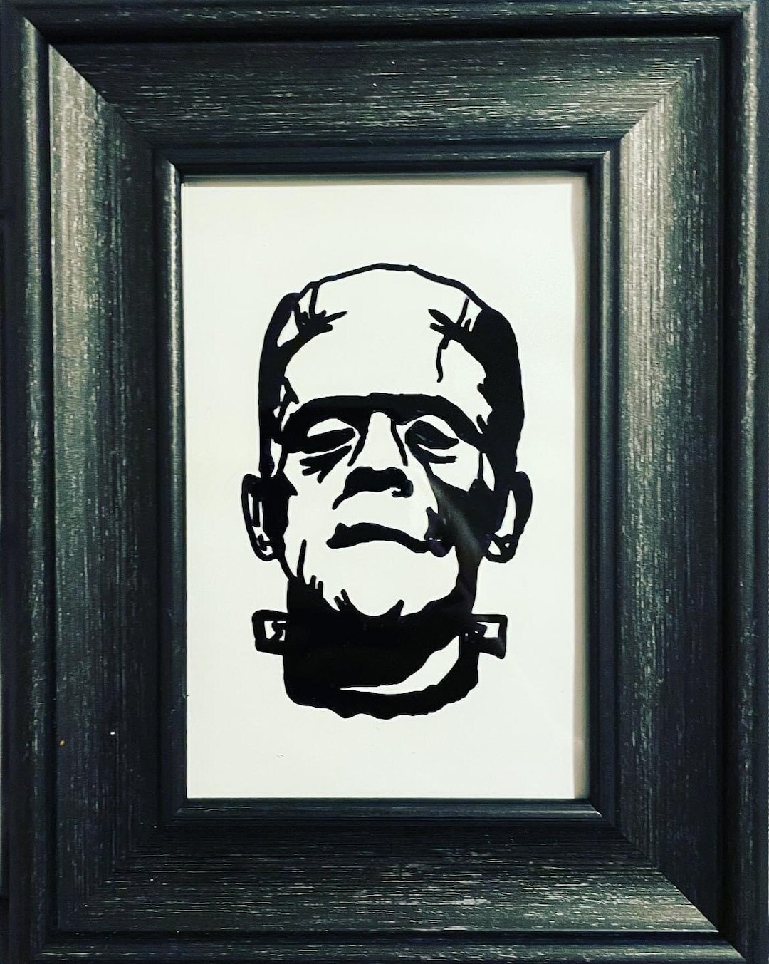 Frankenstein Oil Painting on Glass Framed Etsy