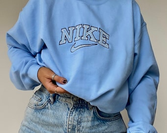 vintage nike sweatshirt light blue