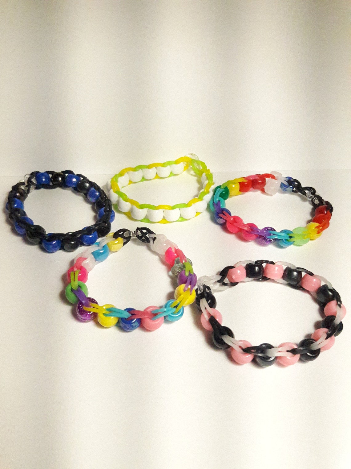 Custom Rainbow Loom Bracelets With Kandi Beads Pony Beads Etsy