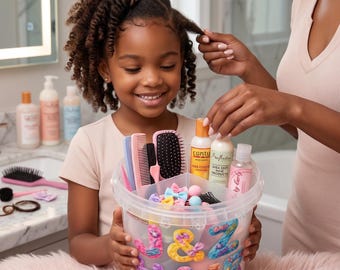 Hair Accessory Organizer Solution – Kids Hair Bucket (PRE-ORDER NOW!!!!) Bucket comes with 3-way Divider Card Board Insert!!!