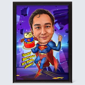Aangepaste karikatuur, gepersonaliseerde superheld Avengers en Marvel DC-themakarikaturen Geschenken & fanart van uw foto's - Cartoonstijlgeschenken