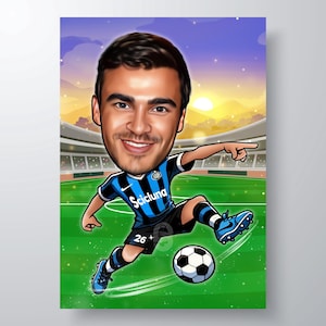 Sports Caricature, Basketball, Cricket, Cheerleaders, Soccer, Football, Volley ball, Gym, Fitness, Personalized Gift Caricature from photo