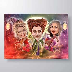 Halloween Spooky Caricature Gifts, Caricature from Photo, Halloween Digital Portrait, Halloween Illustration Gift, Halloween Gift ideas