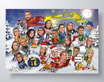 Portrait personnalisé de bande dessinée de caricature de collègue, cadeau d'anniversaire de collègue, cadeau d'adieu, cadeau de retraite, cadeaux de bureau, cadeau d'amitié