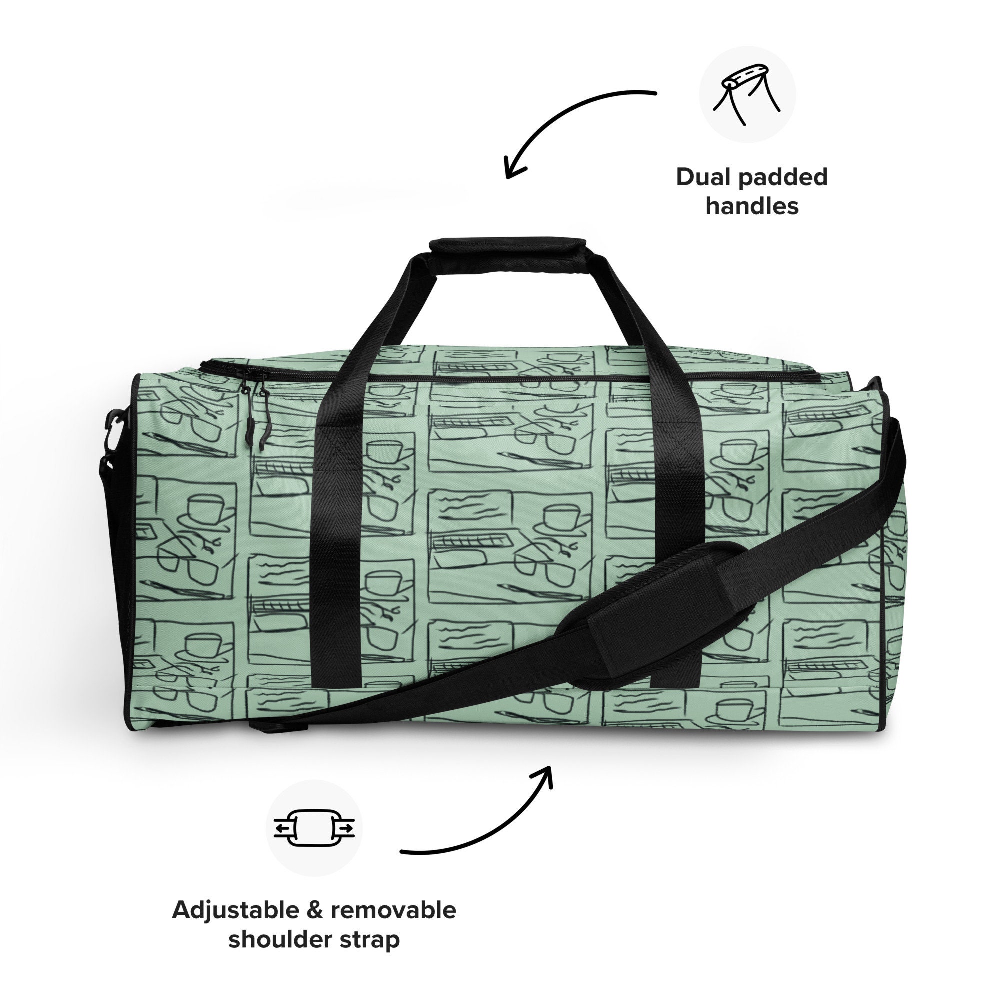 Cute Duffel Personalized Check Shoulder Bag Gift for Her Mint Overnight Bag Monogrammed Travel Bag Tassen & portemonnees Bagage & Reizen Weekendtassen Personalized Mint Check Travel Bag 