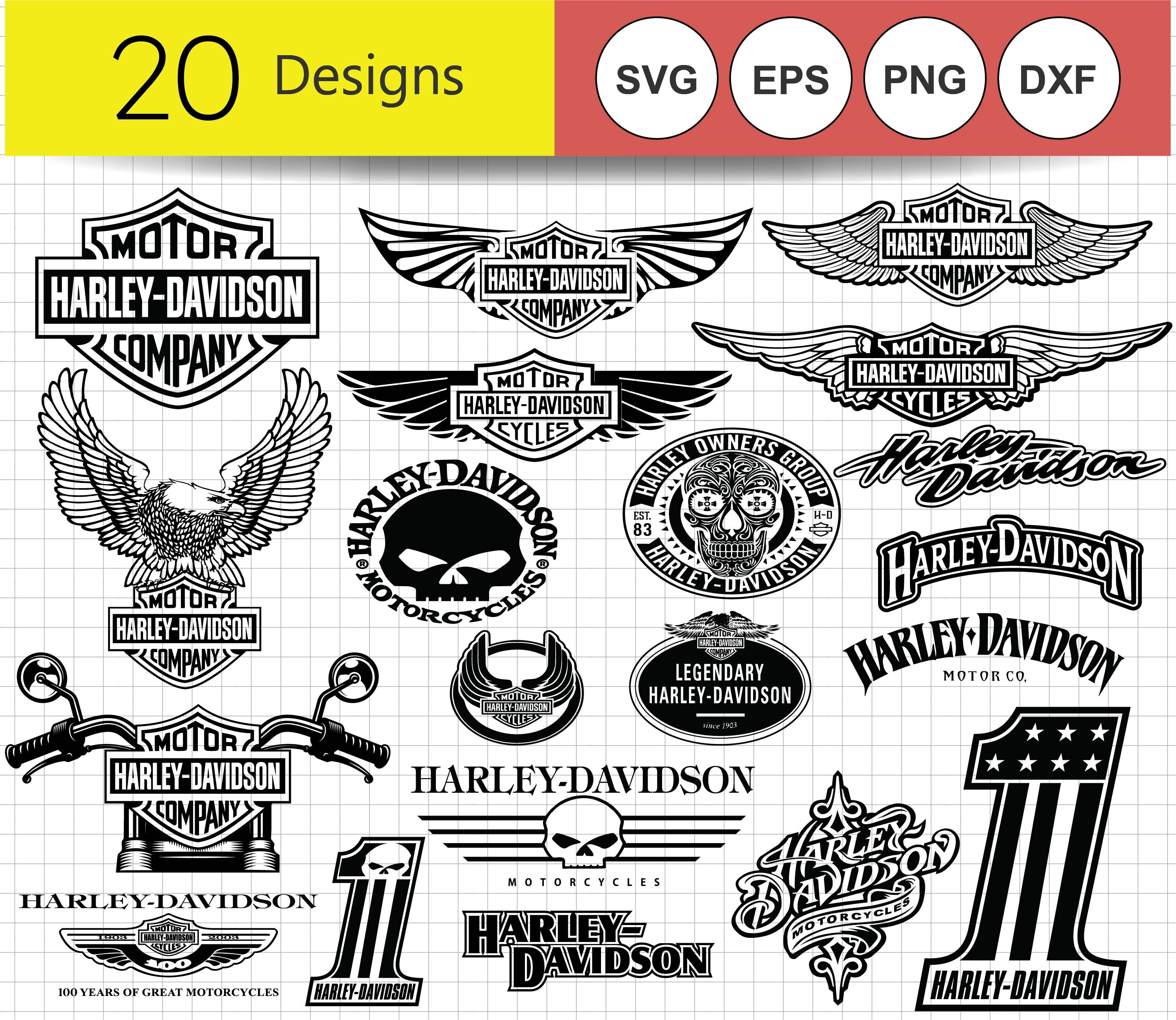 harley davidson svg harley bundle logo printable vinyl etsy