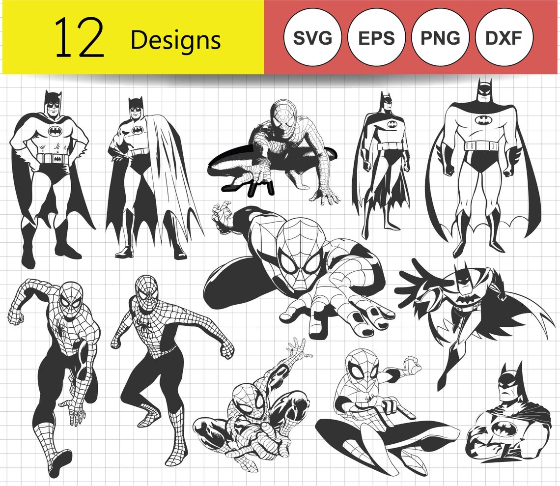 Spiderman/batman-svg Clipart Printable Vinyl/ Stickercut | Etsy
