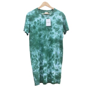 Soul Colors organic cotton green tie-dye t-shirt summer dress Aura