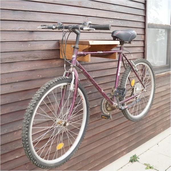 Wooden Bike Stand, Wall Mounted Bicycle Rack, Wood Bike Holder, Indoor Bicycle Storage