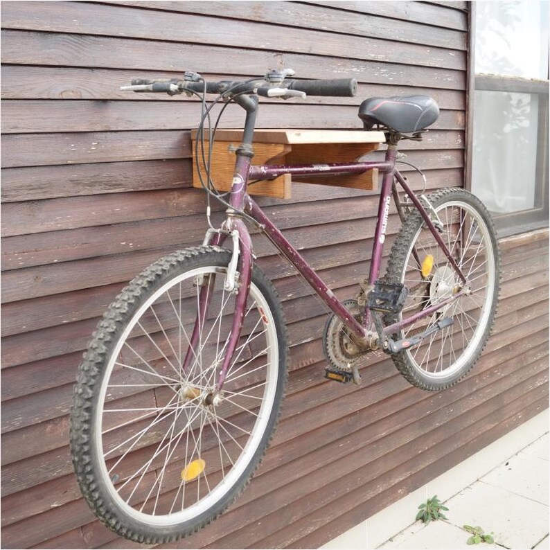 Wooden Bike Stand, Wall Mounted Bicycle Rack, Wood Bike Holder, Indoor