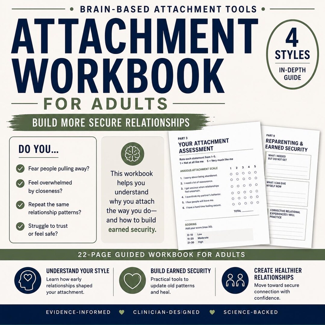 Attachment Styles Workbook for Adults | Anxious, Avoidant, Secure ...