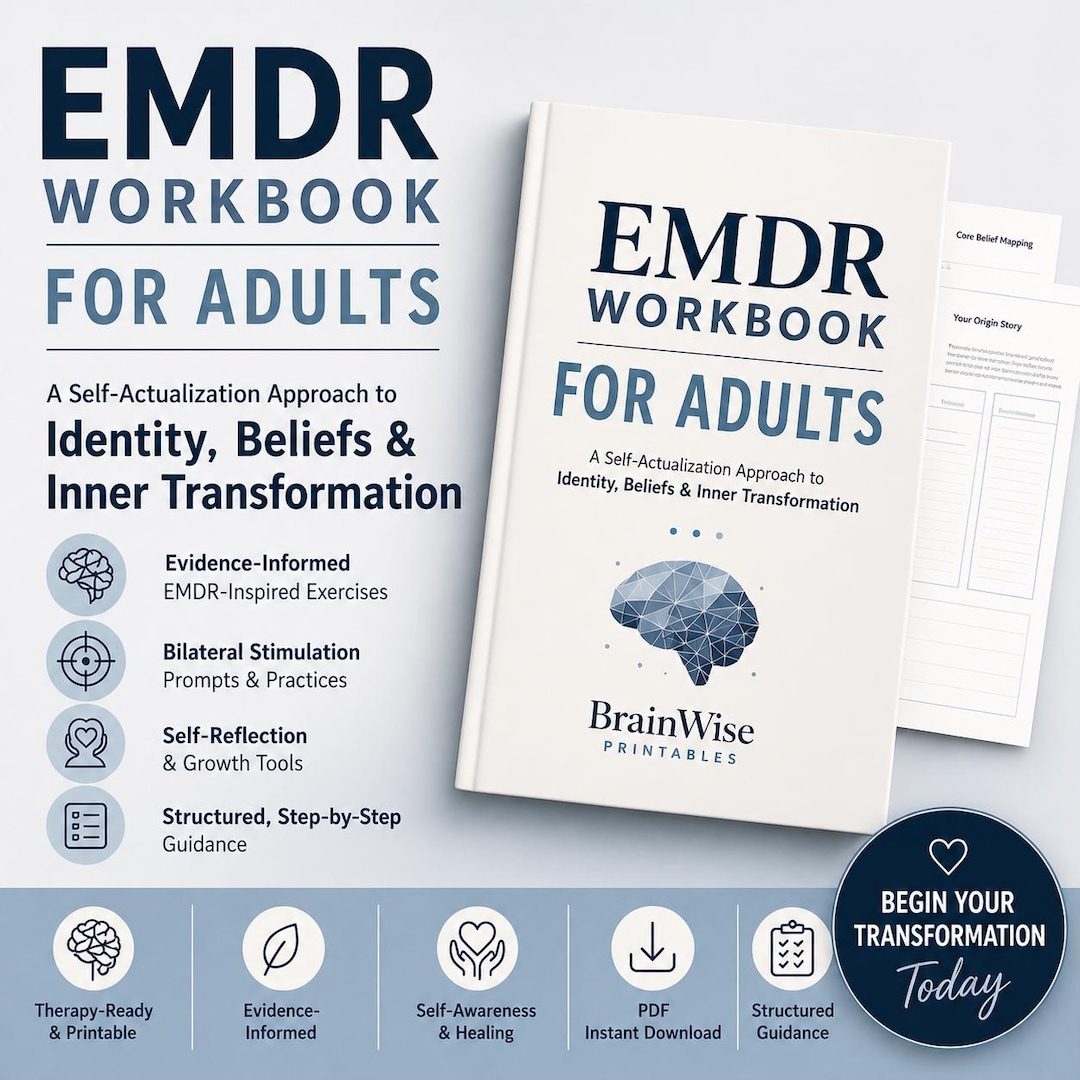EMDR Workbook for Adults | Self-concept + Identity Healing | Bilateral