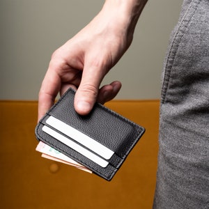 Slim Card Wallet for Men and Women–Personalized Credit Card Holder– Leather Cash Purse-EDC