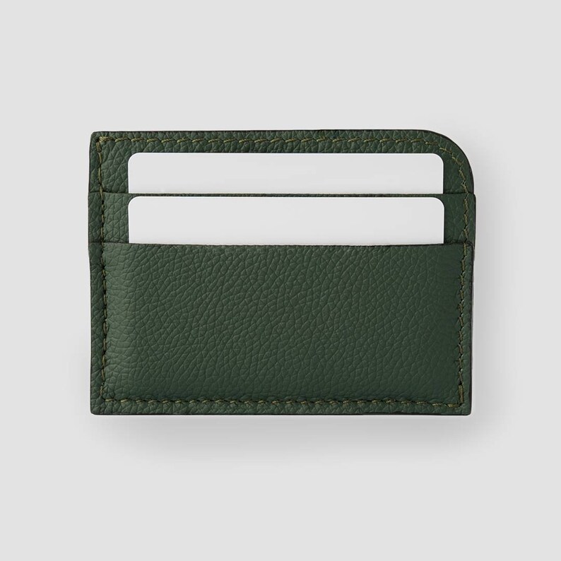 Cartera de tarjeta delgada para hombres y mujeres–Titular de tarjeta de crédito personalizado– Monedero de cuero para efectivo-EDC imagen 6