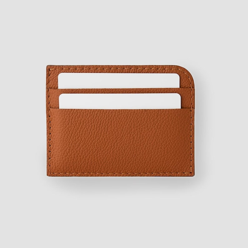 Cartera de tarjeta delgada para hombres y mujeres–Titular de tarjeta de crédito personalizado– Monedero de cuero para efectivo-EDC imagen 5