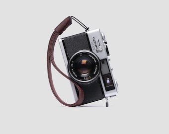 Minimalist Sandal Wood Leather Camera Wrist Strap for Small and Medium-Sized Digital Cameras – Wrist Strap for Fujifilm, Leica, Olympus.