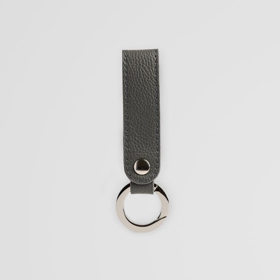 Minimalistic Key Ring – black Leather Key Ring – Handmade