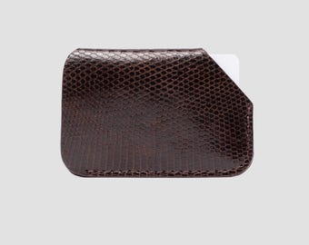 Mini Salamander Slide Wallet- Slide Wallet Leather Card Holder Slim Wallet Minimalist Leather Wallet Men&#39;s Card Holder Women&#39;s Wallet