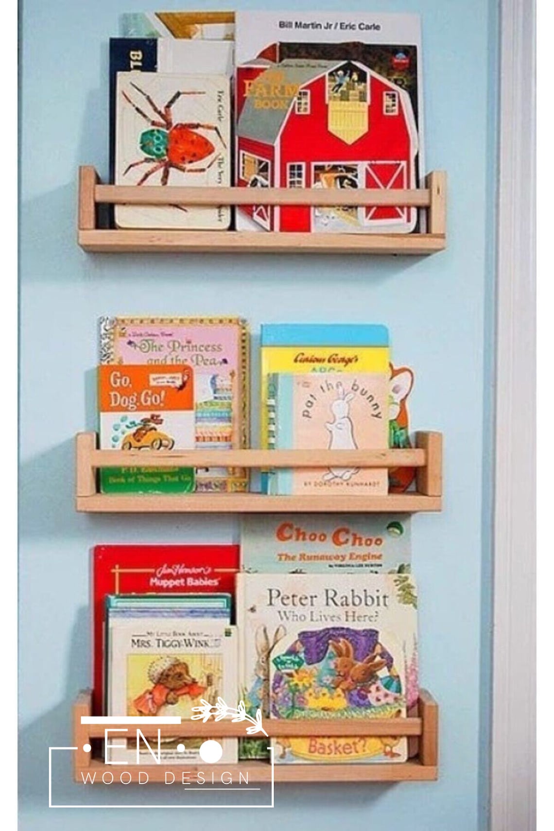 3 Piece Wooden Montessori Bookcase Kids Room Montessori Etsy