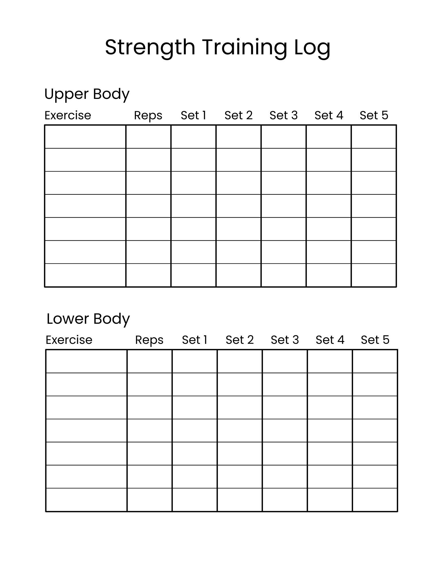 Strength Training Log Etsy UK