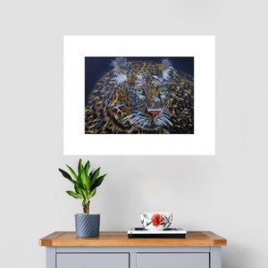 AMAZING LEOPARD, Print of original artwork, 18x26 inch, Canvas Print, Nursery print, Decor, Fine Art print, Animal canvas print, Wild animal