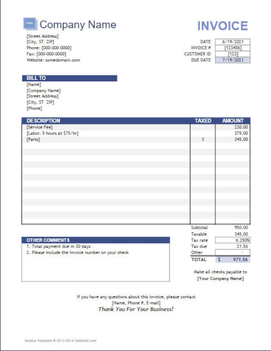 invoice-template-editable-fillable-pdf-template-excel-etsy