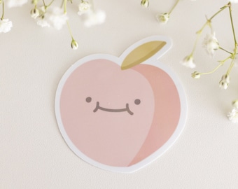 Chubby Peachy  Boi Sticker | Waterproof Vinyl, Laptop Sticker, No Residue, Kawaii Sticker, Asian Snack Sticker, Cute Sticker, Fruit Sticker