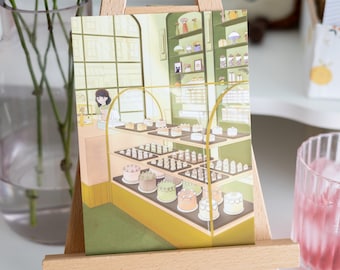 Kiki's City Bakery Mini Art Print | 5" x 7" Art Print | Soft, Aesthetic Illustration, Bujo, Wall Collage