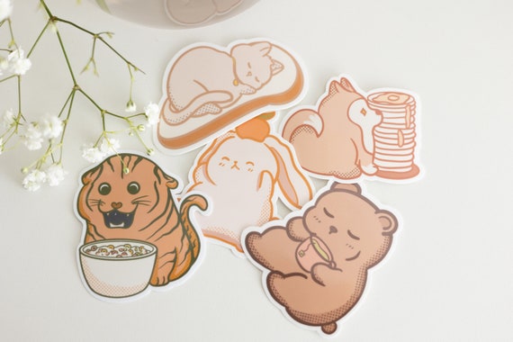 Cute Dog Drink Stickers, Kawaii Food Stickers, Waterproof Vinyl Stickers