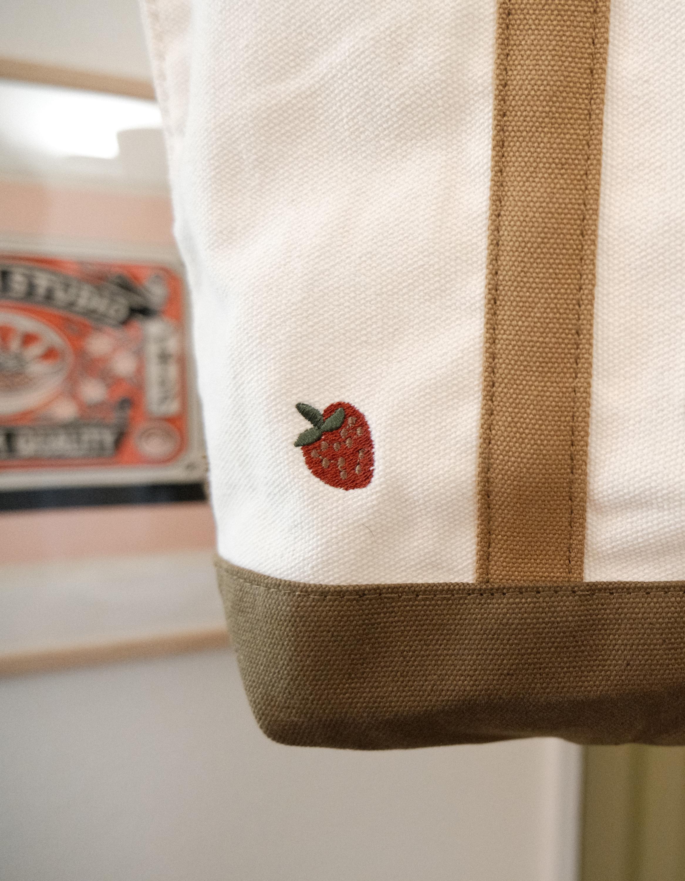 Ichigo! Cute Strawberry Themed Tote Bag | Thick Canvas With 