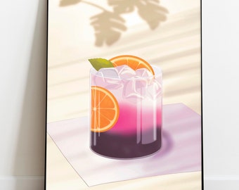 Cocktail or Mocktail 11"x14" Poster | Soft, Aesthetic Illustration, Bujo, Wall Collage, Decoration, Drink Art