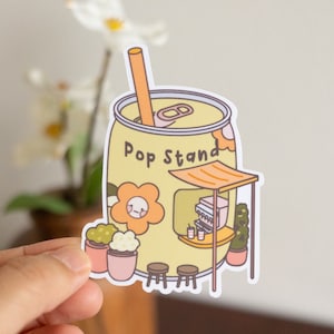 Soda Pop Stand Sticker | Waterproof Vinyl, Laptop Sticker, No Residue, Kawaii Sticker, Asian Snack Sticker, Cute Sticker, Retro Sticker