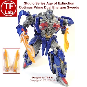Dual Energon Swords: Studio Series Optimus Prime Age of Extinction Transformers