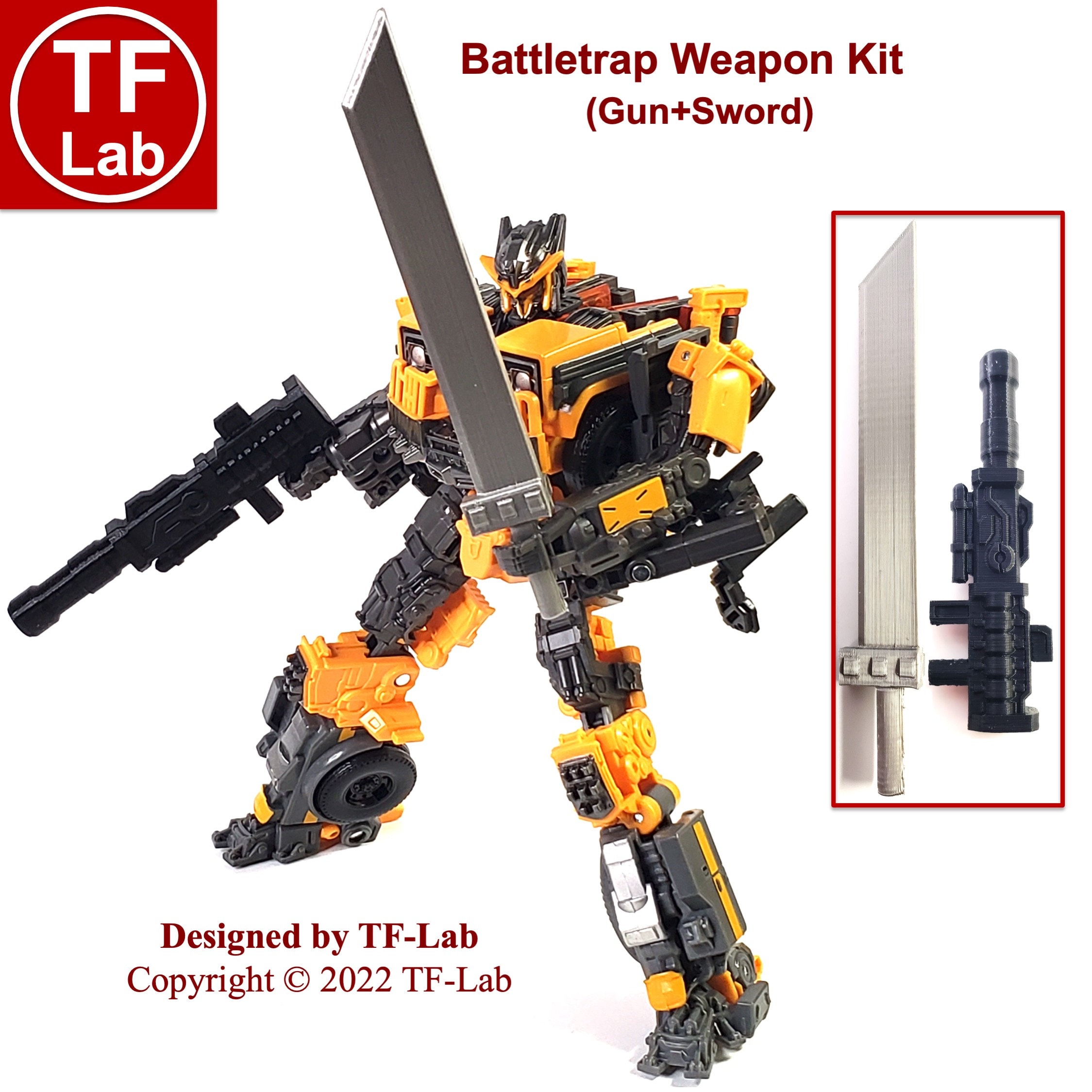 Gun+sword Upgrade Kit for Transformers Battletrap Studio Series