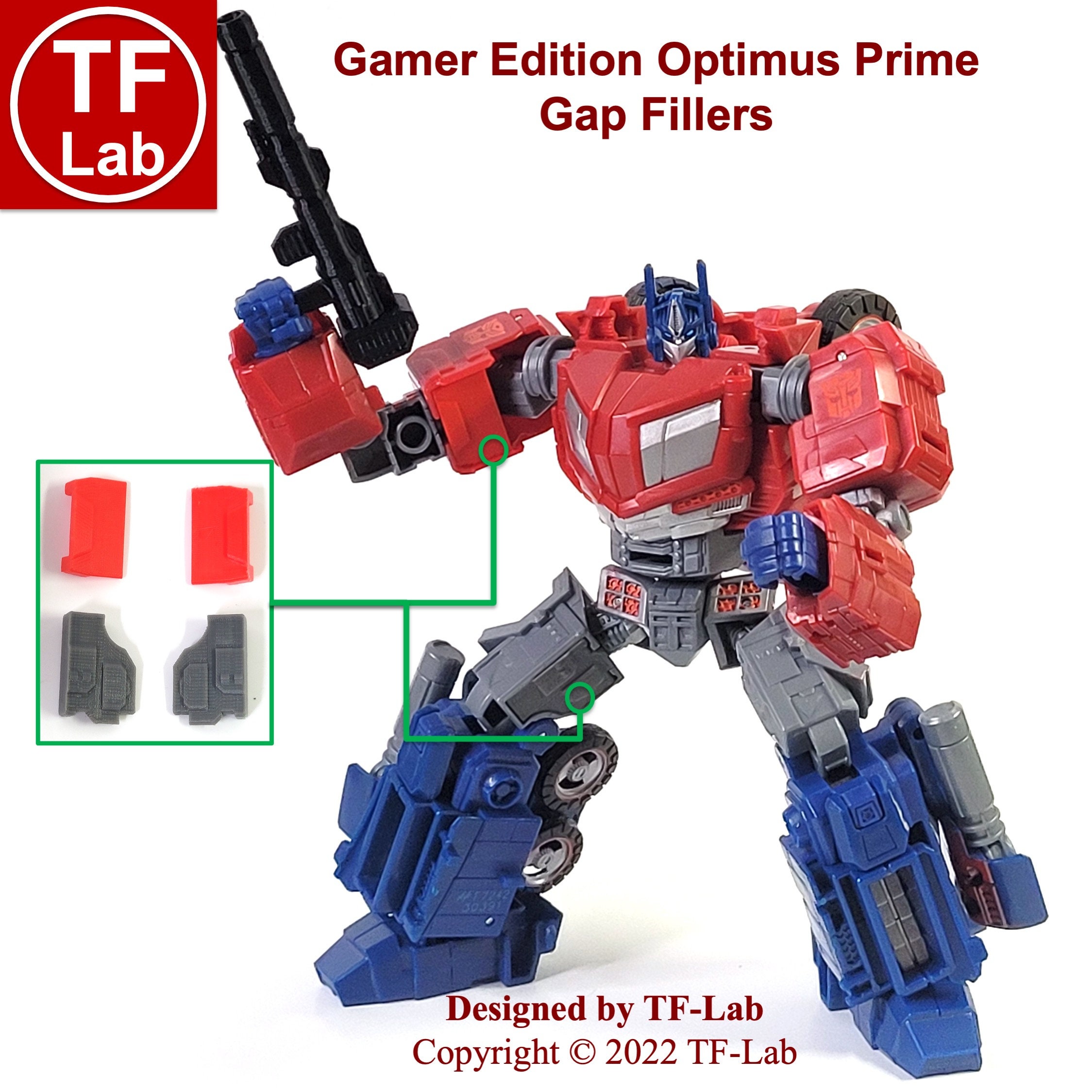 Forearm Leg Gap Fillers Upgrade Kit:Transformers Legacy Prime