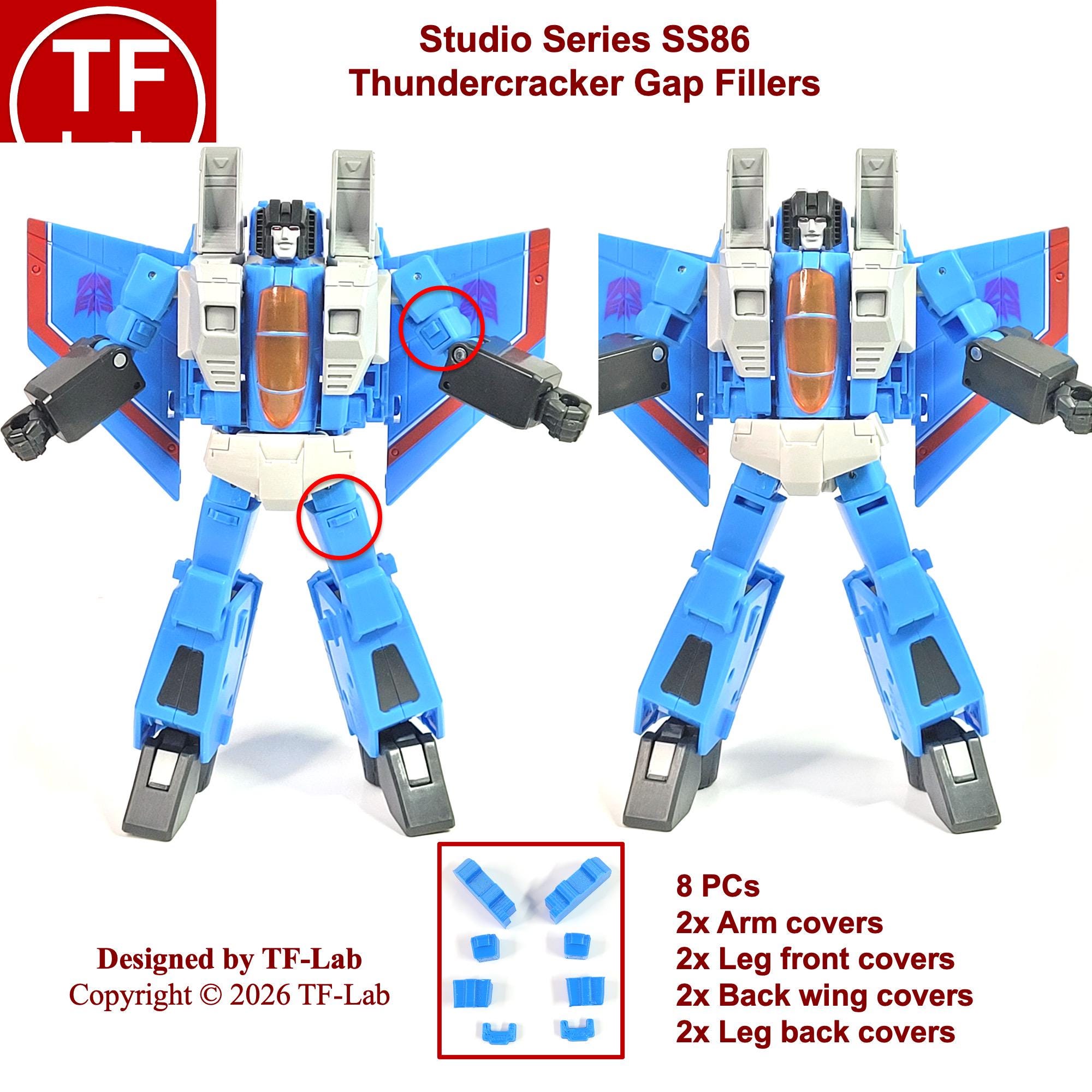 Studio Series Movie SS86 Thundercracker Upgrade Kit Gap Fillers