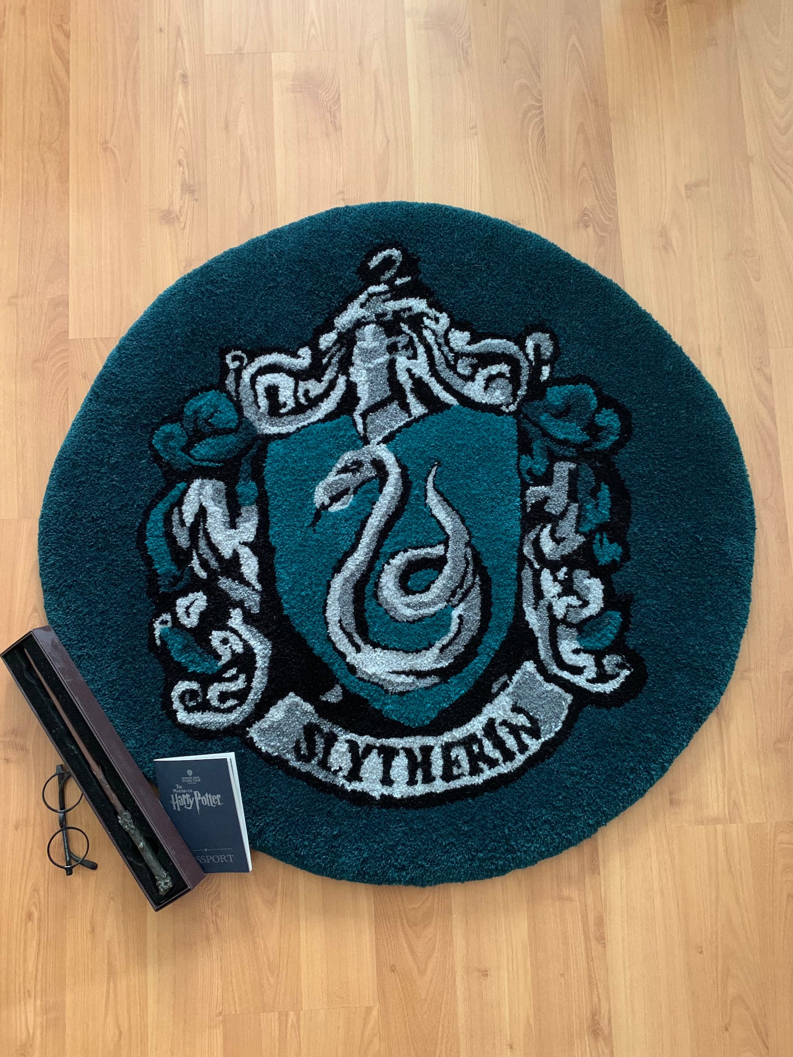 Rug Harry Potter SLYTHERIN hand made it Custom Rug Hand | Etsy