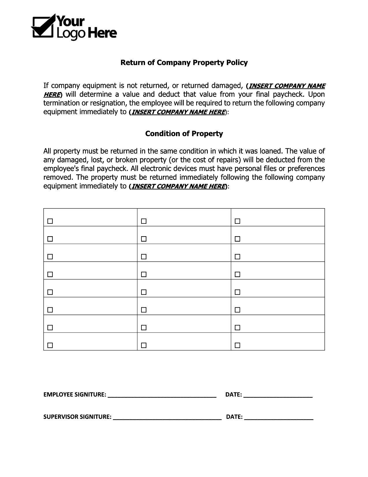 printable-return-of-company-property-agreement-etsy